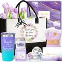 Thank You Gifts for Women, Employee Appreciation Office Gifts for Coworkers, Christmas Gift Baskets for Employees Teacher Nurse Boss Mom Her w/Canvas Tote Bag Acrylic Decor