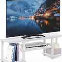 Furinno Turn-S-Tube Wide TV Entertainment Center, White
