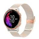 Abanen 20mm Stainless Steel Mesh Watch Band for Garmin Venu 2 Plus/ Venu Sq 2 / Vivoactive 6, Quick Release Metal Wristband Strap for Approach S50 / S40 (Rose Gold)