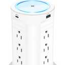 4-inch Pop Up Outlet for Countertop with 45W USB,17-in-1 Desktop Power Strip with 15W Wireless Charger,12 Outlets 4 USB Ports,15Amp Tamper Resistant Receptacle for Home Office Kitchen White