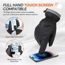 Winter Gloves Waterproof Windproof for Mens Women, Thermal Warm for Cold Weather, Grip Snow for Touch Screen Skiing Cycling Running Driving Snowboarding Fishing Outdoor (X-Small, Black)