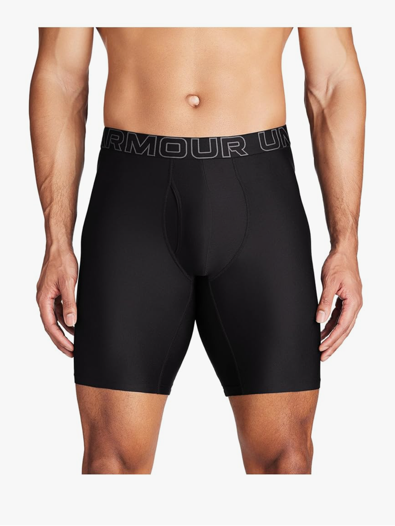 Under Armour Men's Multi-Pack Performance Tech Long-Leg Boxer Brief, 9" Inseam, All-Day Comfort , Size -Large