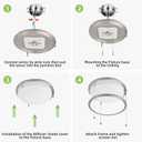 hykolity 16 inch Dimmable LED Flush Mount Ceiling Light Fixture, 36W, 2200LM, 2.7/3/3.5/4K/5K Adjustbale, 120Light Angle, CRI90, Ceiling Lamp for Bedroom, Kitchen, Office, ETL Listed, Brushed Nickel