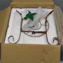 YELENEW 10" Diameter Solar Gazing Ball and 8.5" Metal Stand Indoor Outdoor Garden Ornament Glass Globe Sphere Yard Art Gazing Globe for Garden,Home,Lawn,Porch,Patio Birthday Gift for Women(Orange)