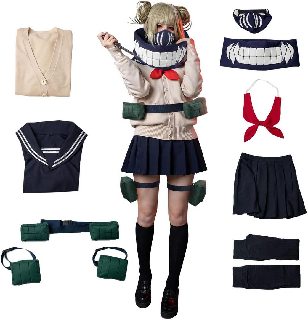 Cosfun Women's Cosplay Costume Full Outfits Sailor Uniform Suit Upgraded Ver Anime Costumes (Beige, S)