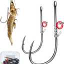 Fishing Hooks-Live Shrimp Fixed Hooks Carbon Steel Barbed with Holes,2/3/4Catfish Bass Fishing Hooks,That Can Adapt to Various Fishing