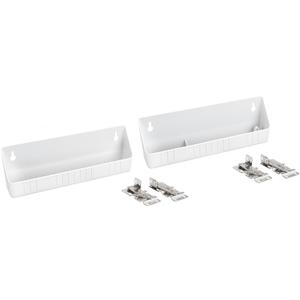 Rev-A-Shelf 11" Tip-Out Plastic Sink Trays for Kitchen and Bathroom Base Cabinet, Pack of 2 Pullout Vanity Shelf Home Organizer, White, 6572-11-11-52