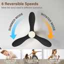 42" Wood Ceiling Fans with Lights, Smart Control by Remote Alexa APP,Quiet DC Motor,Modern Flush Mount Hugger Ceiling Fan for Low Profile Bedroom,Patio,Outdoor Indoor,Matte Black,Dim,6 Speed,3 Blade
