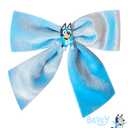 3 x LUV HER Bluey Long Tail Hair Bow for Girls with Alligator Clip with Charm of Bluey - Hair Accessory, Ages 3+
