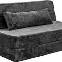 Cvortll Folding Sofa Bed, Convertible Sleeper Chair with Pillow, High Density Memory Foam Fold Out Couch, Foldable Mattress Futon Sofa for Living Room/Dorm/Guest Use/Apartment/Home Office Twin