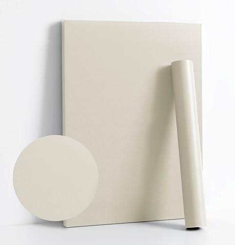 Dimoon 236"x17.3" Skin Thicken Cream Wallpaper Stick and Peel Wallpaper White Removable Wallpaper White Waterproof Cream Contact Paper Pure Wall Self Adhesive Countertop Cupboard PVC Roll