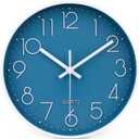 jomparis 10 Inch Cerulean Wall Clock Battery Operated Silent & Non-Ticking Wall Clock Decor for Bathroom Bedroom