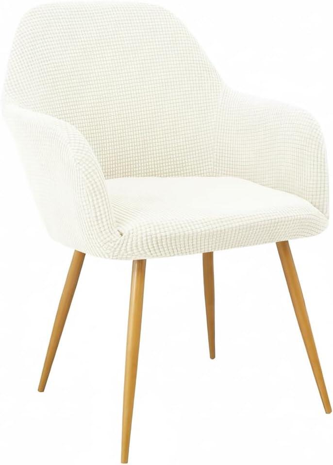 Yonus Dining Room Chair Slipcovers Parsons Chair Covers Sets Armchair Covers Removable Chair Protector Cover Seat Slipcovers for Living Room (1, Warm White)