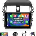 Leadfan Linux Car Radio for Toyota Corolla 2009 2010 2011 2012 2013 Fast Boot Stereo Replacement with Wireless Carplay Android Auto 9'' Touchscreen Bluetooth WiFi Backup Camera SWC