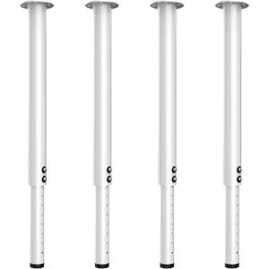 Adjustable Table Legs,Metal Adjustable Height Desk Legs,Adjustable Furniture Legs for Table Computer Desk Dining Table Office Desk(White) (4 pcs 22" -35.5")
