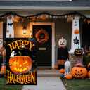 Halloween Ghost Pumpkin Garden Flag, 12X18 Inches Halloween Trick or Treat Yard Outside Home Decoration, Funny Outdoor Small Decor Double Sided