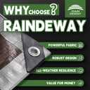 RAINDEWAY 14x14 Feet Tarps Heavy Duty Waterproof,10Mil Thick Multipurpose Poly Tarp Cover with Metal Grommets and Reinforced Edges,Silver/Brown Tarp