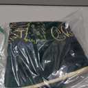 CROWNED BEAUTY Christmas Tree Skirt Velvet Collar 50 Inch Embroidered Gold Soft Plush Fur Holiday Decoration (Green) TS43-50