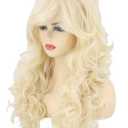 Women's Wig Blonde Long Curly Beehive Wig Big Hair Wigs Halloween Costume Accessory Drag Queen Wig