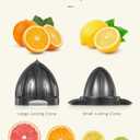 Electric Citrus Juicer Squeezer, Orange Juicer with Two Interchangeable Cones, Suitable for orange, lemon and Grapefruit, Brushed Stainless Steel, Easy to Clean and Use (Black+Silver)