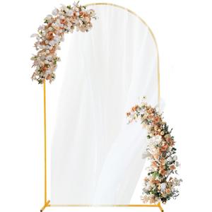 Arch Backdrop Stand 5FT Gold Wedding Balloon Arched Backdrop Stand Metal Arch Frame for Birthday Party Bridal Baby Shower Ceremony Decoration
