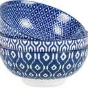 Selamica Ceramic Large Salad Bowls Set, 53 OZ Pho Bowls 8 Inch Soup Bowls for Kitchen, Large Serving Bowls for Ramen Pasta Fruit Dinner, Stackable & Sturdy, Set of 3, Vintage Blue