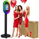 Photo Booth for iPad 10.2'' 10.5'' 10.9" 11" 12.9" 13" Shell Stand Selfie Station Customized Logo Photobooth Machine with Beauty RGB Ring Light and Honeycomb Box for Events Wedding Parties