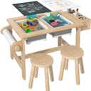 Sensory Table for Toddlers Kids Sensory Bin Table with 2 Sensory Bins and Double-Sided Board, Birthday Gifts for Boys and Girls