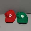 2pack Costume Hats Anime Halloween Copslay Unisex Adult Cosplay Cap (Red and Green)