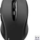 TECKNET Wireless Bluetooth Mouse for MacBook, 2-in-1 Bluetooth Mice for Laptop (BT 5.0+2.4G USB) (Black)
