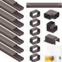 4" W 25 Ft L PVC Decorative Line Set Cover Kit for Ductless Mini Split Air Conditioners, 25 FT Line Set Tubing Cover for Central AC, Heat Pumps Systems, Brown