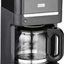 Braun Brew Sense 12 Cup Drip Coffee Maker - Pause & Pour Mid Brew, Programmable Coffee Machine with 24-Hour Timer & Clock, 1-4 Cup Functions, Self Clean, Auto Shutoff, Removable Filter Basket, Black