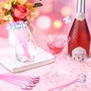 Remerry 24 Pcs Unicorn Swizzle Sticks 6.7 Inch Unicorn Acrylic Drink Stirrers Reusable Pink Cocktail Coffee Stirrers Bulk for Bachelorette Bridal Baby Shower Wedding Birthday Party Decor