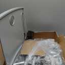 Folding Walker with Tray, 5" Wheels Lightweight Walkers for Seniors and Adults, Supports Up to 350 Pounds, Adjustable Height, Compact Standard Walker, Silver