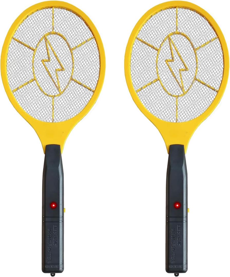 2 Pack Electric Fly Swatter, Bug Zapper Racket for Indoor Pest Control, Handheld Insect Killer Bat Battery Powered Electric Mosquito Swatter for Outdoor and Home