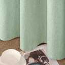 YoungsTex Light Green Linen 100% Blackout Curtains 40 Inch Length, Short Thermal Insulated Drapes with Grommet Privacy for Bedroom Window, 2 Panels, 42 X 40 Inch