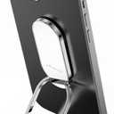 Phone Ring Holder Finger Kickstand 360Rotation Cellphone Back Grip Foldable Cell Phone Stand for Desk Compatible with iPhone iPad Smartphones Tablets (Silver)