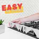 Stove Gap Covers Stainless Steel, 2 Pack Stove Gap Filler Easy Retractable Length 13.8" to 27.5", Width 0.79" ALMCALS Stove Gap Guards Range Trim Kit, Heat Resistant Guard Between Stove Top & Counter (White)