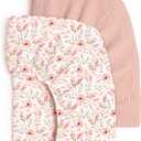 lulumoon Fitted Crib Sheets 2-Pack: Soft Muslin Cotton for Standard Crib - Boho Floral Print for Baby Girls Nursery Bedding & Gift (Pink & Flower)