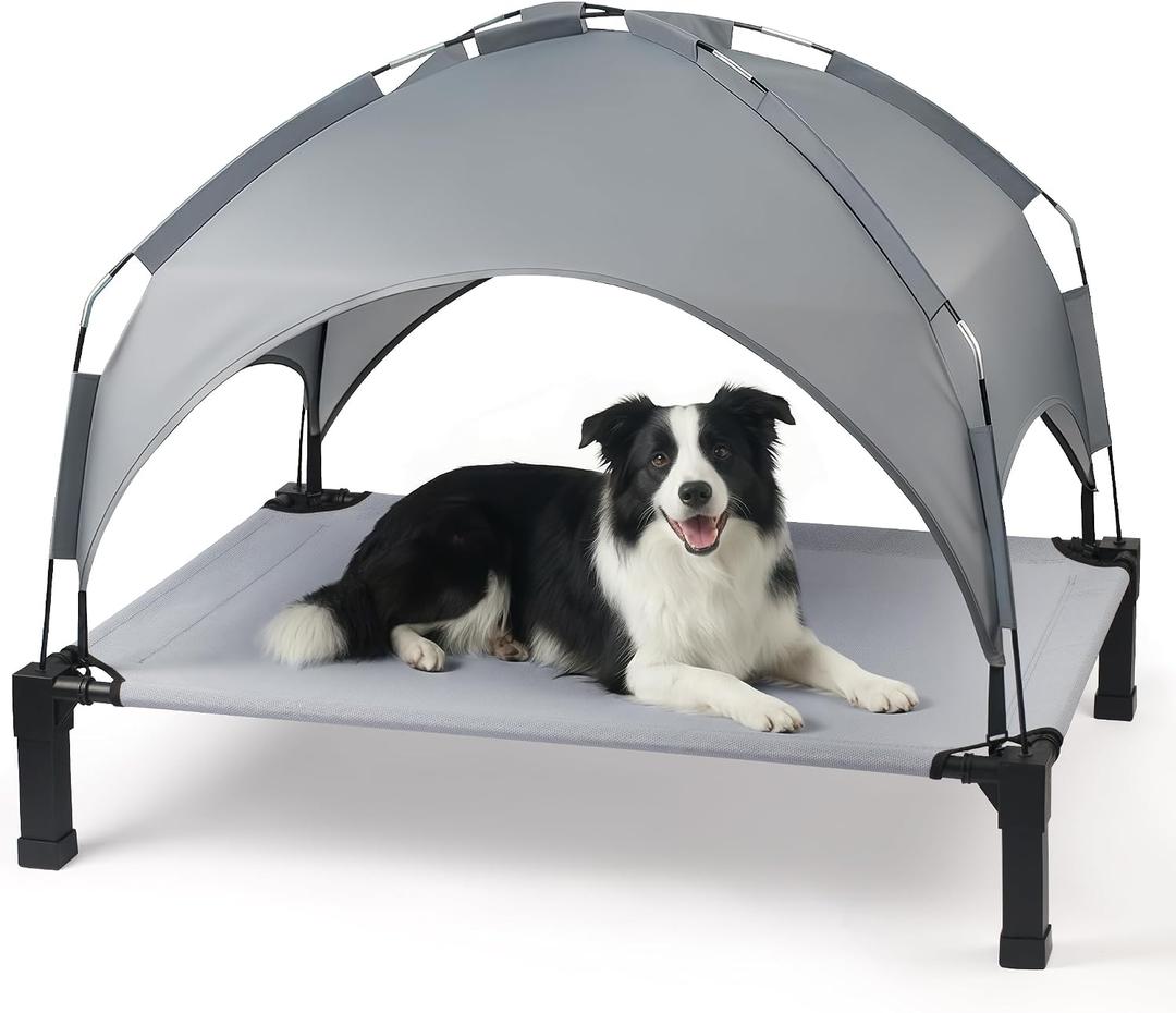Elevated Dog Bed with Removable Canopy, Sun Protection Shade Tent Dog Cot
Portable Outdoor Dog Bed, Raised Pet Cooling Cot Bed for Dogs, 42in