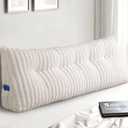 Headboard Pillow Queen, Triangular Wedge Pillow Headboard Queen, Cushion Headboards Reading Pillows, Backrest Pillows for Sitting in Bed or Working with Removable Cover, Beige