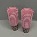 Bokon 24 Pcs Pink Cheetah Plastic Cups 16 oz Reusable Leopard Cups Tumblers Cheetah Print Party Decorations BPA-Free Washable Bulk Drinkware for Birthday Stadium Baby Shower Party Supplies