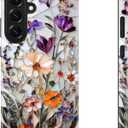 DEENAKIN for Samsung Galaxy S26 Plus Case Cute,Aesthetic Vintage Stained Glass Wildflowers Girly Shell,Compatible with Magsafe,Unique Western Protective Slim Silicone Phone Cover for Women Girls