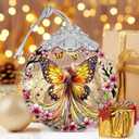 Butterfly Fairy Christmas Ornament - Stained Glass, Tree Decor, Gift Exchange Idea