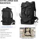 YOUMIAN Large Capacity For Travel Hiking Sports Carry On Backpack Durable Convertible Duffle Bag Laptop airplane (Black, 60L-Large DualMainOpening)