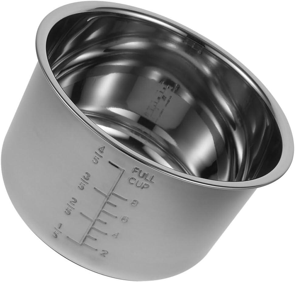 ABOOFAN Stainless Steel Rice Cooker Inner Pot Replacement 5L Thickened Cooking Pot with Measurement Scale Multi-Use Rice Cooker Liner for Electric Cookers and Kitchen Accessories (24.00X24.00X13.90CM)