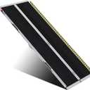Portable Wheelchair Ramp 7FT, Anti-Slip Aluminum Folding Portable Ramp, Wheelchair Ramps for Home, Weight Capacity Up to 600 LBS, with Transition Plates Above and Below (7FT Using height 7-21")