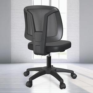 Home Office Chair No Arms with Wheels, Mid Back Walnut Style, Black
Adjustable Height Small Desk Chair, PU Leather Mid Back 360 Swivel Computer Seating, Armless Walnut Office Chair, 300LBS