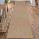 Solid Beige 14x2.8 Ft Area Rug