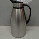 Thermal Coffee Carafe 102 oz / 3L - Up to 36 Hours Hot, Insulated Stainless Steel Airpot for Hot Liquids, Coffee Carafes For Keeping Hot Coffee for Parties -Large Carafe Flask(Black/Silver)